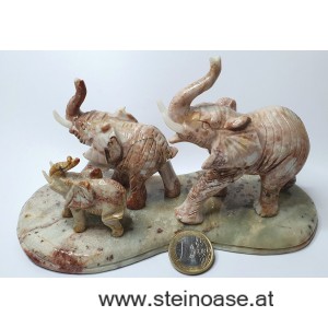 Elefanten Familie 3-teilig, Speckstein